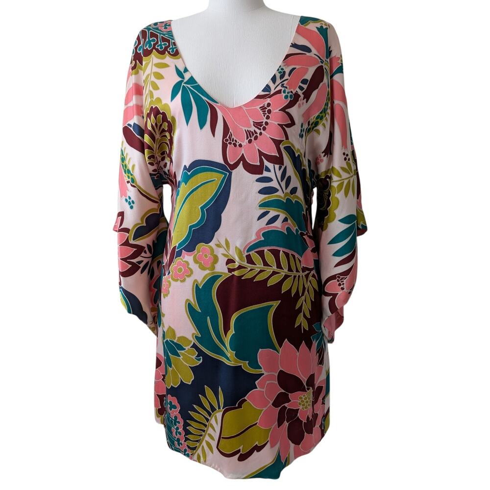 NWT Meghan Los Angeles Silk Tunic Dress Kimono Sleeves